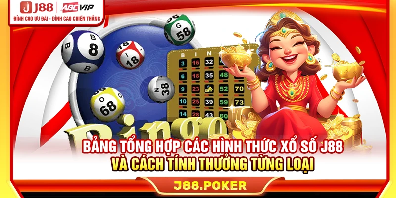 Bảng tổng hợp các hình thức xổ số J88 và cách tính thưởng từng loại