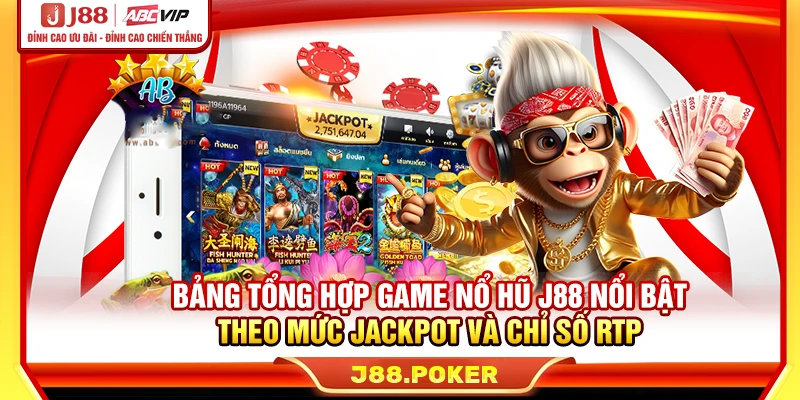 Tổng hợp game nổ hũ J88 nổi bật theo mức jackpot và chỉ số RTP
