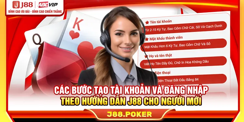 Các bước tạo tài khoản và đăng nhập theo hướng dẫn J88 cho người mới